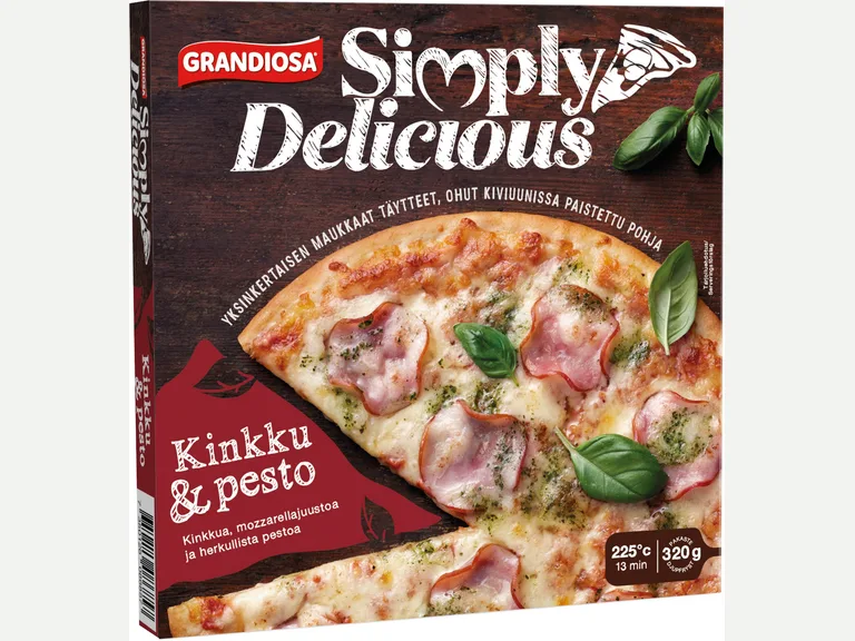 Simply Delicious kinkku & pesto pakastepizza