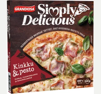 Simply Delicious kinkku & pesto pakastepizza
