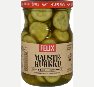 Felix maustekurkkuviipale, viipaloituja kurkkuja mausteliemessä 560/300g