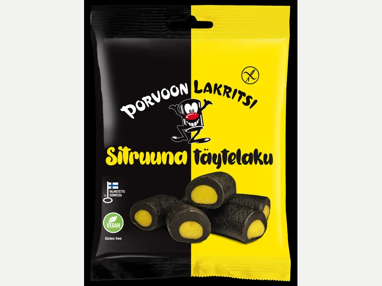 Gluteeniton täytelakritsi sitruuna