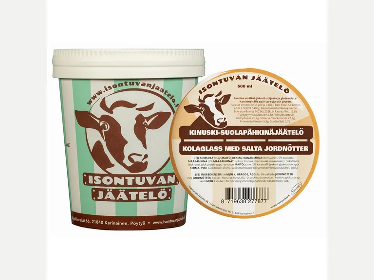 Kinuski-suolapähkinäjäätelö