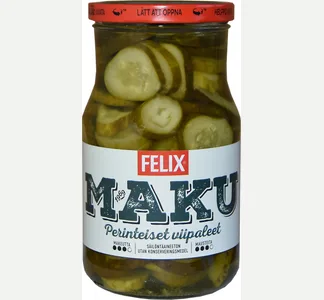 Felix Maku viipaloituja kurkkuja mausteliemessä